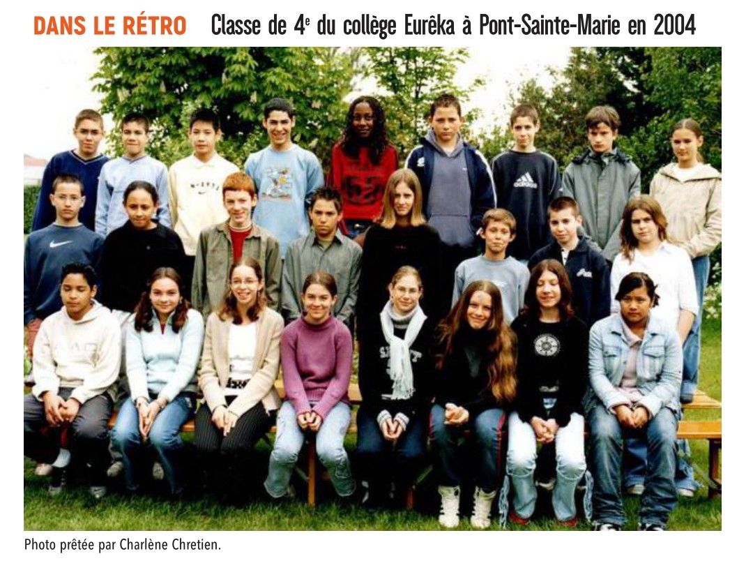 Classe de 4e du collège Eurêka à Pont-Sainte-Marie en 2004