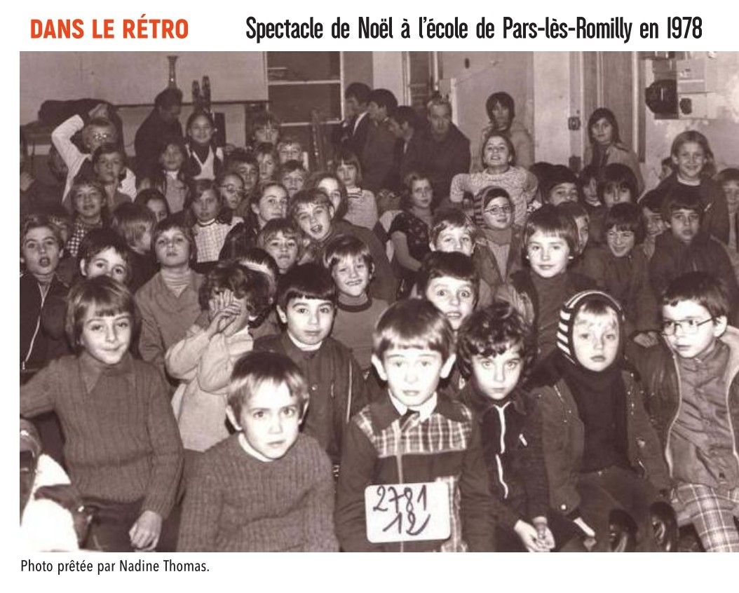 Spectacle de Noël à l'école de Pars-lès-Romilly en 1978